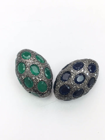 Pave Diamond Stone Bead