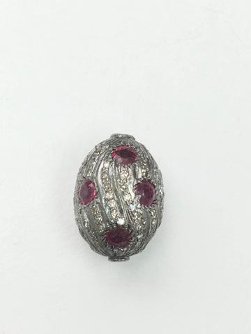 Pave Diamond Stone Bead