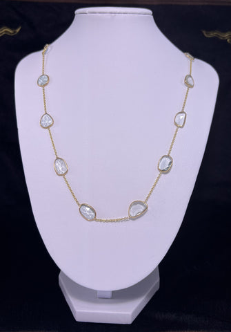 18k Gold Aquamarine Necklace