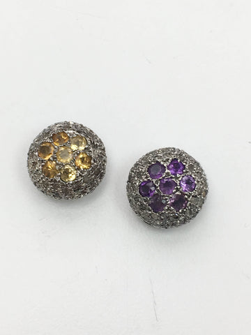 Pave Diamond Stone Bead