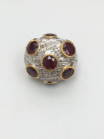 Pave Diamond Stone Bead