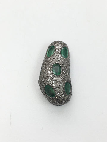 Pave Diamond Stone Bead