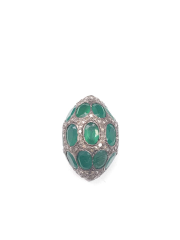 Pave Diamond Stone Bead