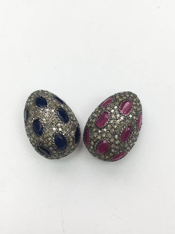 Pave Diamond Stone Bead