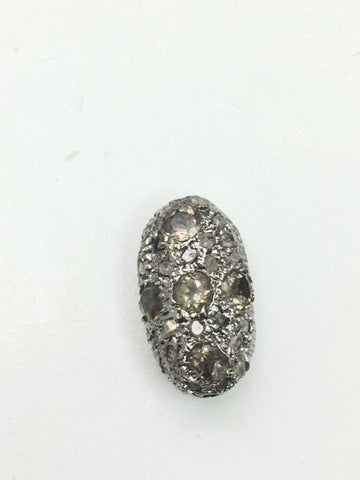Pave Diamond Bead with Citrine/Amethyst/Smoky Quartz