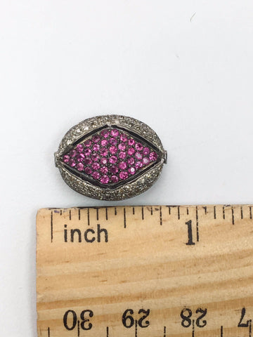 Pave Diamond Bead with Ruby