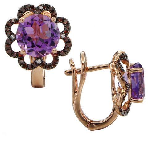 Purple Lotus Earring