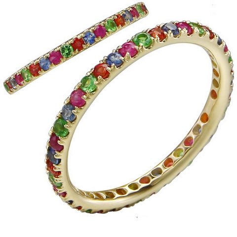 Stackable Multi-Color Sapphire Ring