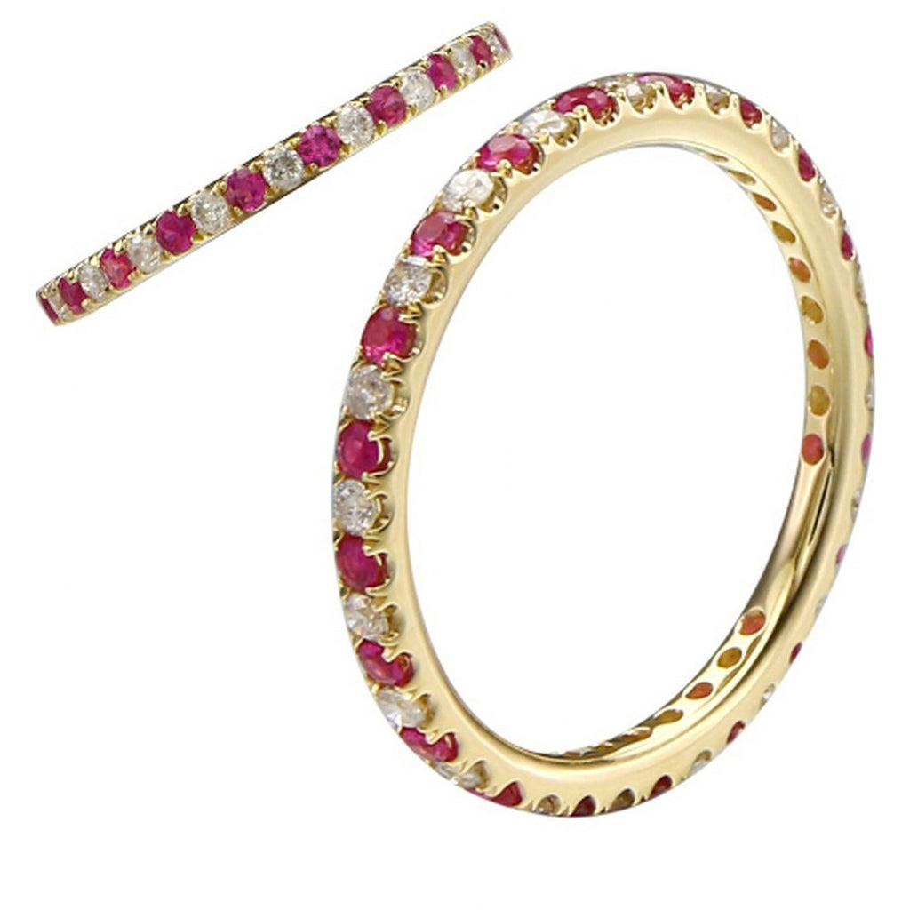 Stackable Ruby Ring with Diamonds