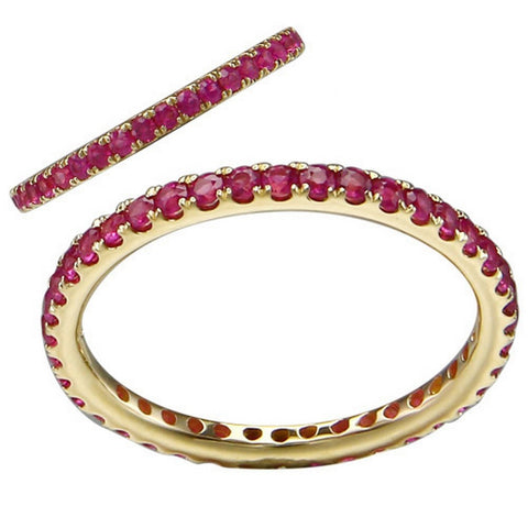 Stackable Ruby Ring with Diamonds