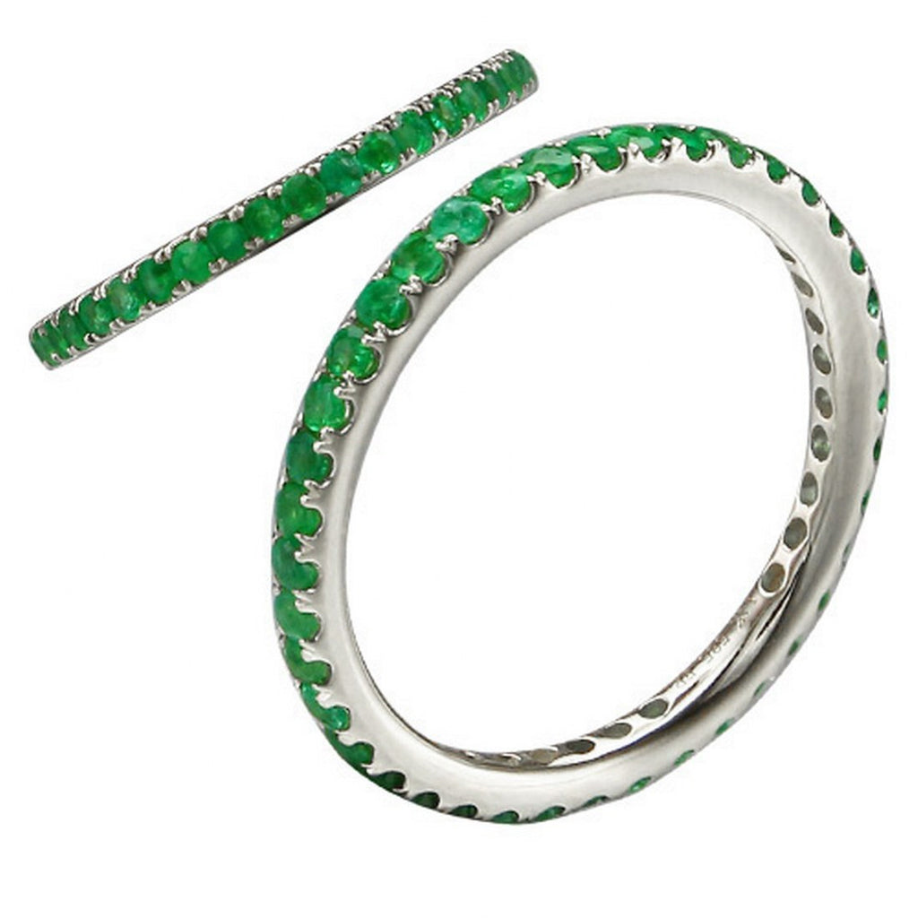Stackable Emerald Ring with Diamonds
