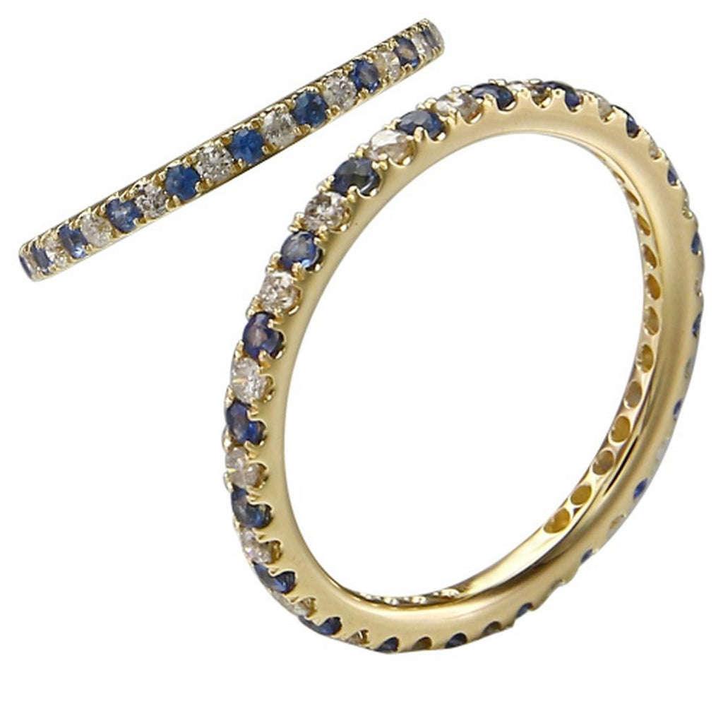 Stackable Sapphire Ring with Diamonds