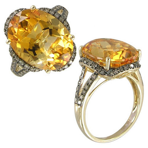 Carmalized Citrine Ring